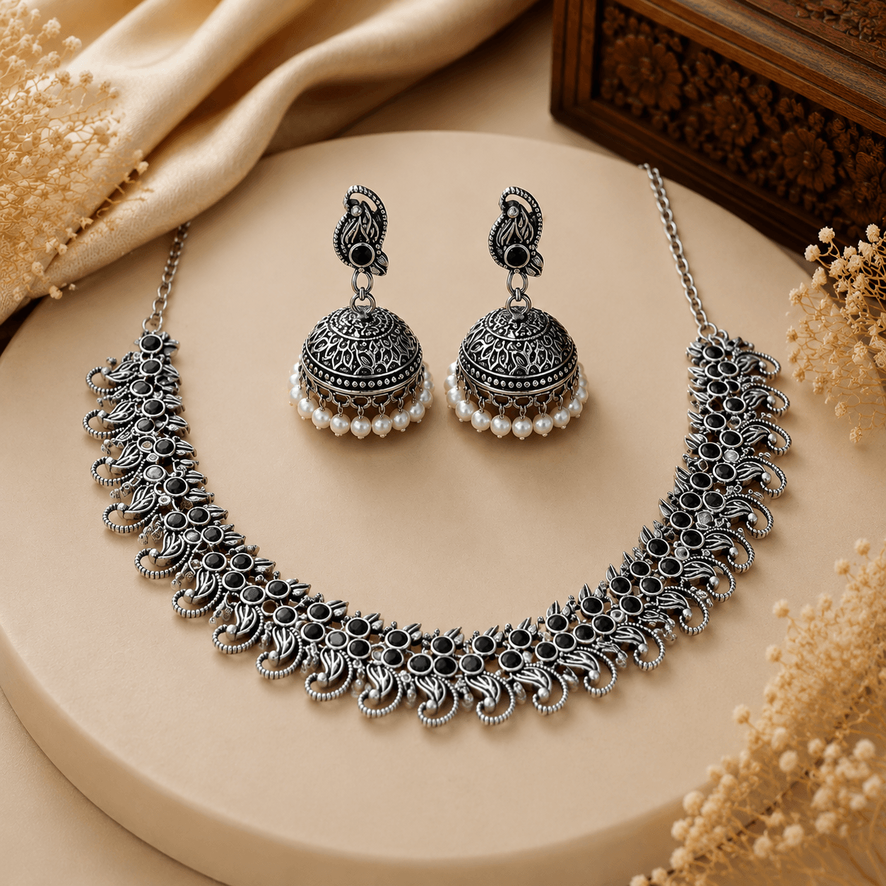 Premium Silver Black Antique