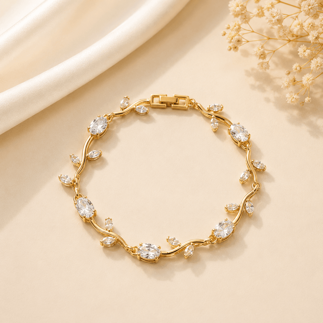 Stainless Steel Golden Tulip Blossom Bracelet